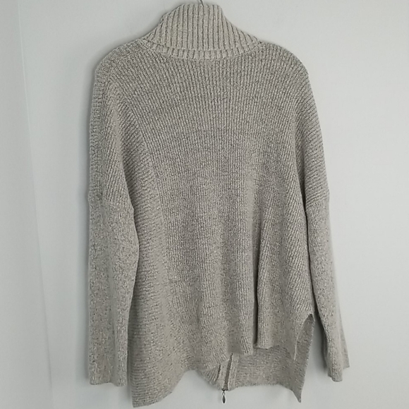 Soft Gray Cowl Neck Side Zip poncho Sweater XL Extra Large - Picture 7 of 9